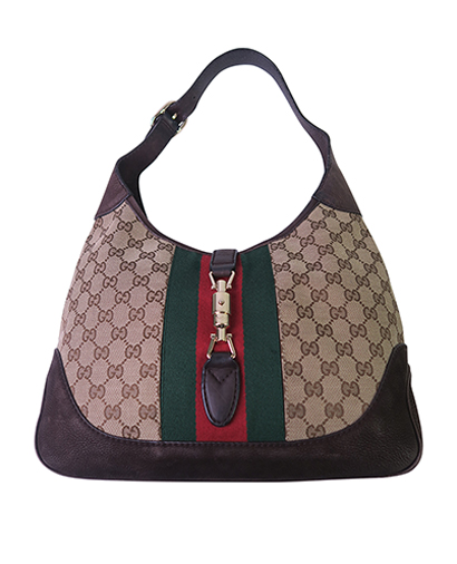 Jackie Original, &pound;350, Handbags, Brown/Green/Red, Canvas/Leather, Front view
